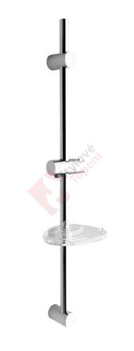Sprchová tyč s mýdlenkou, posuvný držák, 810mm, chrom (nastavitelná rozteč) 1206-06