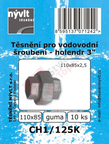 SADA těsnění holendru 3" ploché - guma 85 x 110 x 3 mm - CH1/125K