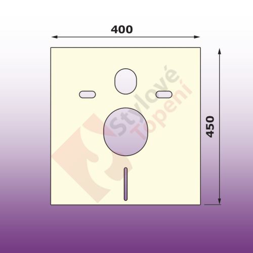 Izolační deska k závěsnému hranatému WC či pisoáru  450 x 400 x 4 mm  - G4/3371
