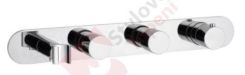 Podomítková termostatická sprchová/vanová baterie s držákem ruční sprchy, 2 výstupy,kulatá,chrom MB623
