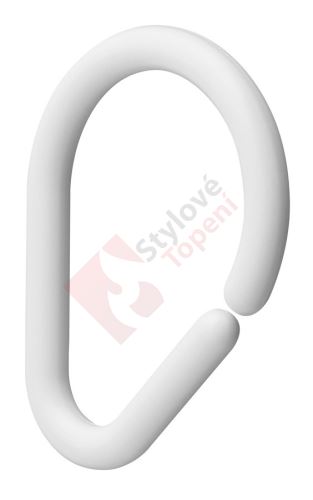 Kroužky na sprchový závěs 12 ks, plast, bílá 1493011