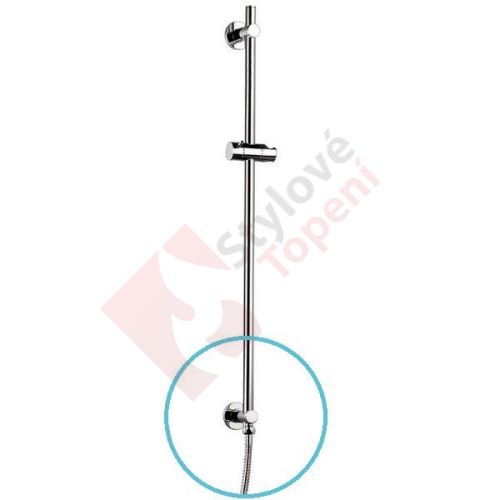 Sprchová tyč s vývodem vody, posuvný držák, 720mm, chrom 1202-08