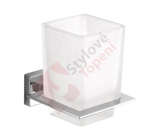 APOLLO sklenka, mléčné sklo, chrom 1416-04
