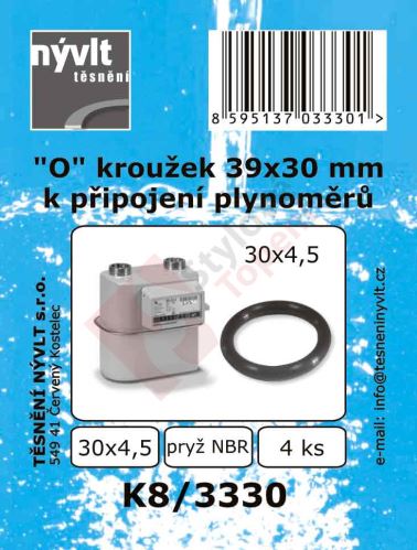SADA O kroužků 30x4.5 mm k připojení plynoměrů - K8/3330