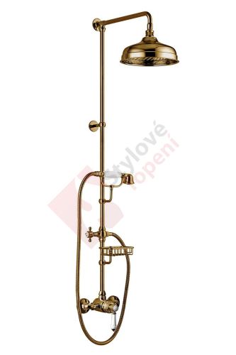 VIENNA sprchový sloup s pákovou baterií, mýdlenka, 1291mm, bronz VO138BR