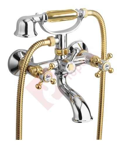 ANTEA nástěnná vanová baterie kompletní, chrom/zlato 3012