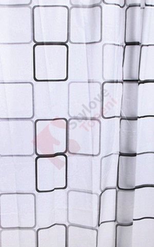 Sprchový závěs 180x180cm, vinyl, čtvercový vzor ZV013