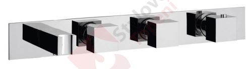 Podomítková termostatická sprchová/vanová baterie s držákem ruční sprchy,2 výstupy,hranatá,chrom MB453