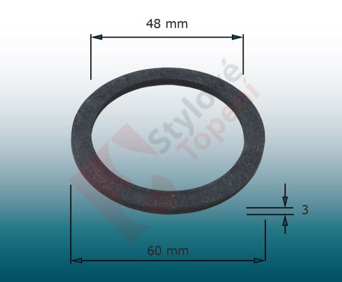 Těsnění ploché je dvojité matici WC T101- guma - 60x48 mm - H1/106