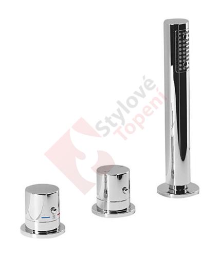 GO tříprvková termostatická baterie na okraj vany, chrom TH102