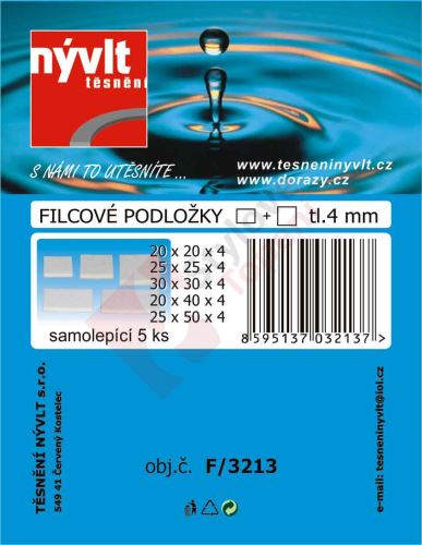 SADA - filc. podložek  - hranaté - všechny rozměry síly 4 mm - F/3213