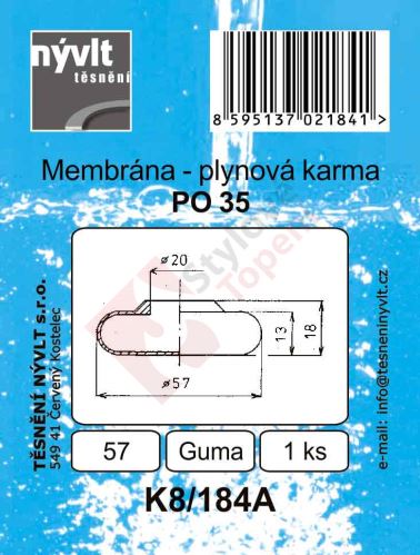 SADA - membrána plynové karmy MORA PO35 - K8/184A