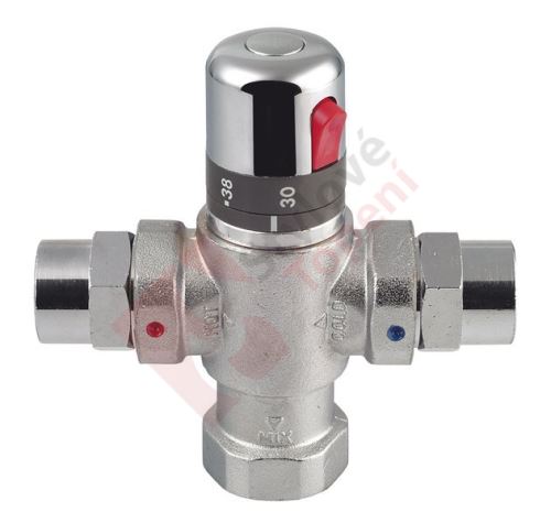 Termostatický regulátor teploty vody, 1", pro 4 až 8 odběrných míst, chrom TMTCOM