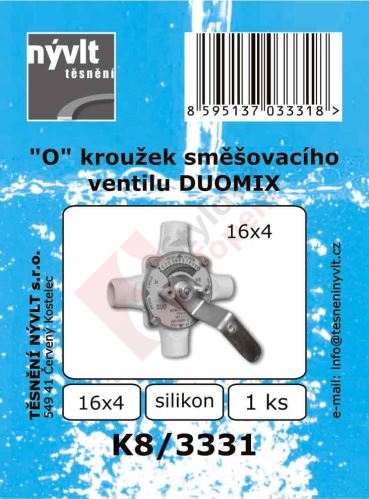SADA O kroužků směšovacího  ventilu DUOMIX 16x4 mm silikon - K8/3331
