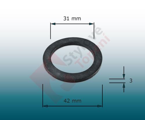 Těsnění ploché k matici nádrže WC T100 (Technoplast Chropyně) - guma - 42x31 mm - C2/33